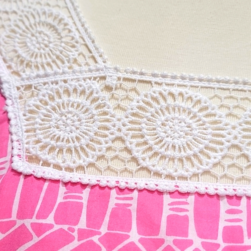 Lilly Pulitzer Chapman Tunic Pink & White Floral Lace Dress Women's Size Small - Picture 5 of 15